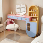 Dopamine Arched Makeup Vanity With Color-Block Storage Cabinet Series