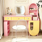 Dopamine Arched Makeup Vanity With Color-Block Storage Cabinet Series