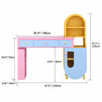 Dopamine Arched Makeup Vanity With Color-Block Storage Cabinet Series Dimensions