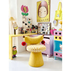 Dopamine Banana Vanity Stool With Plush U-Back, Sculptural Base Main Product Image