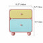 Dopamine Color-Block Nightstand With Rounded Storage and Ball Feet Dimensions