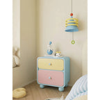 Dopamine Color-Block Nightstand With Rounded Storage and Ball Feet Main Product Image