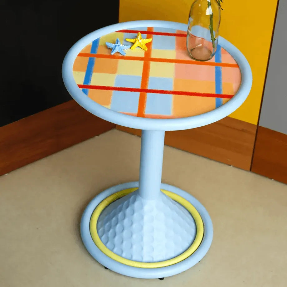 Dopamine Color Pop Side Table Series with Rounded Edge and Playful Prints