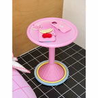 Dopamine Color Pop Side Table Series with Rounded Edge and Playful Prints