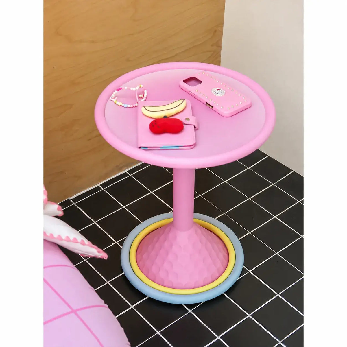 Dopamine Color Pop Side Table Series with Rounded Edge and Playful Prints