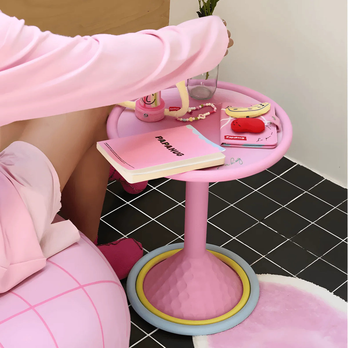 ドーパミンカラーポップサイドテーブルシリーズ 丸みのあるエッジと