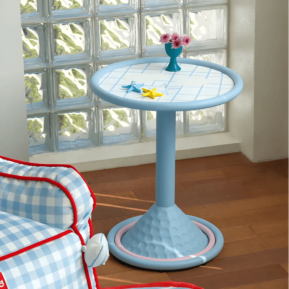 Dopamine Color Pop Side Table Series with Rounded Edge and Playful Prints