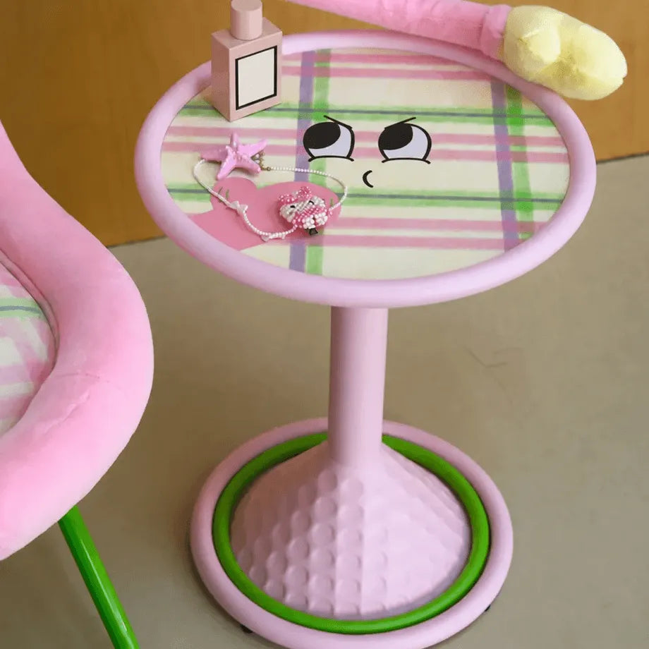Dopamine Color Pop Side Table Series with Rounded Edge and Playful Prints