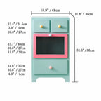 Dopamine Colorblock Display Chest With Glass Cabinet and Drawer Storage