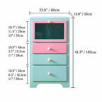 Dopamine Colorblock Display Chest With Glass Cabinet and Drawer Storage