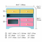 Dopamine Colorblock Makeup Vanity With L-Shaped Storage Cabinet