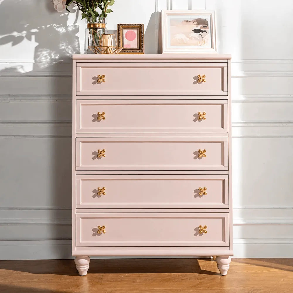 Dopamine French Vintage Drawer Storage Series With Floral Pulls