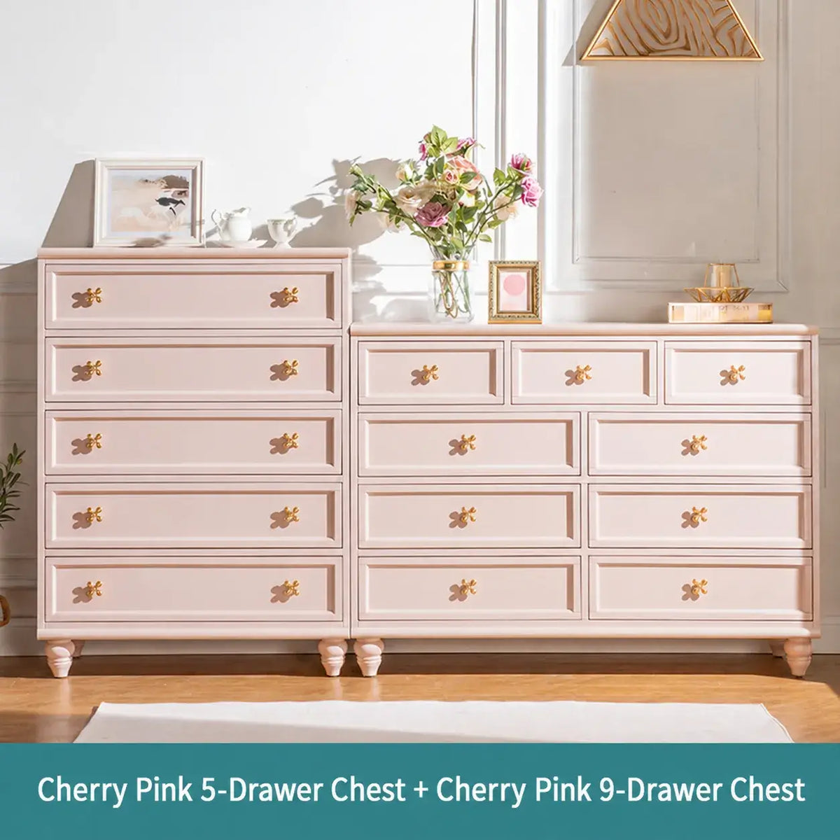 Dopamine French Vintage Drawer Storage Series With Floral Pulls