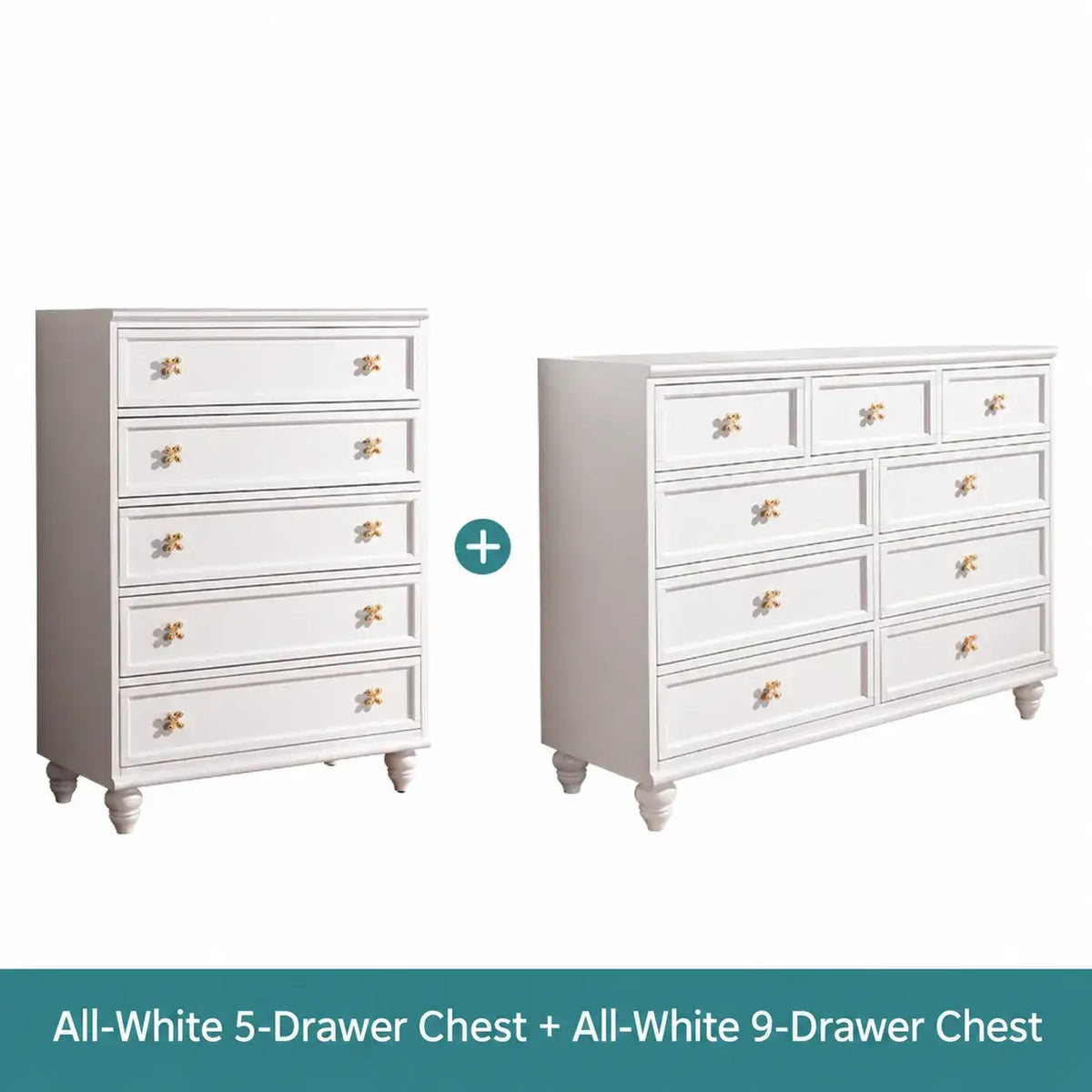 Dopamine French Vintage Drawer Storage Series With Floral Pulls