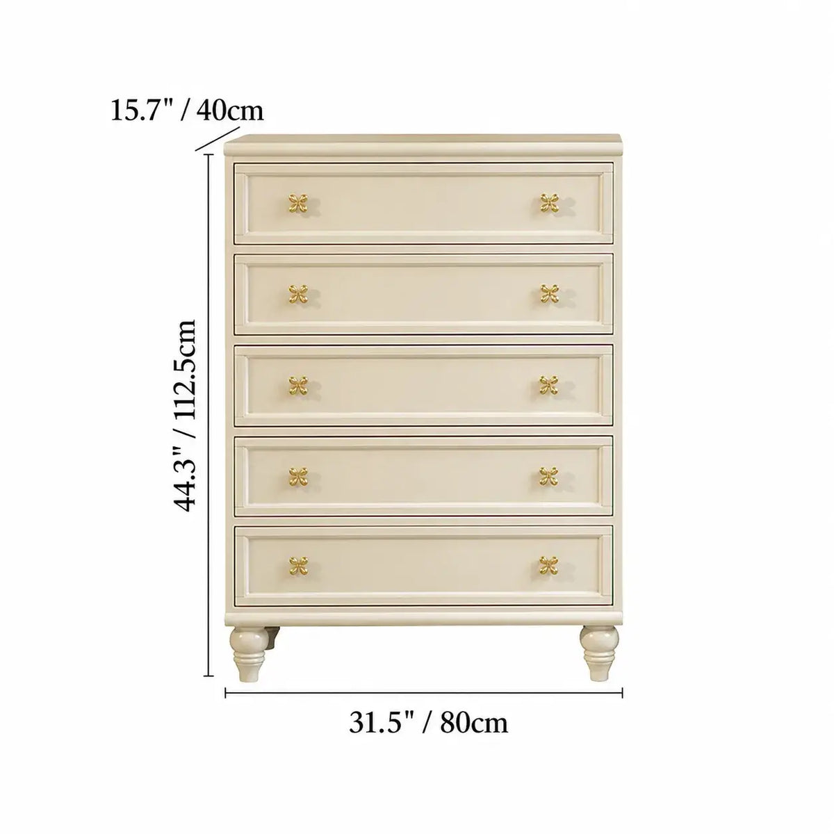 Dopamine French Vintage Drawer Storage Series With Floral Pulls Dimensions