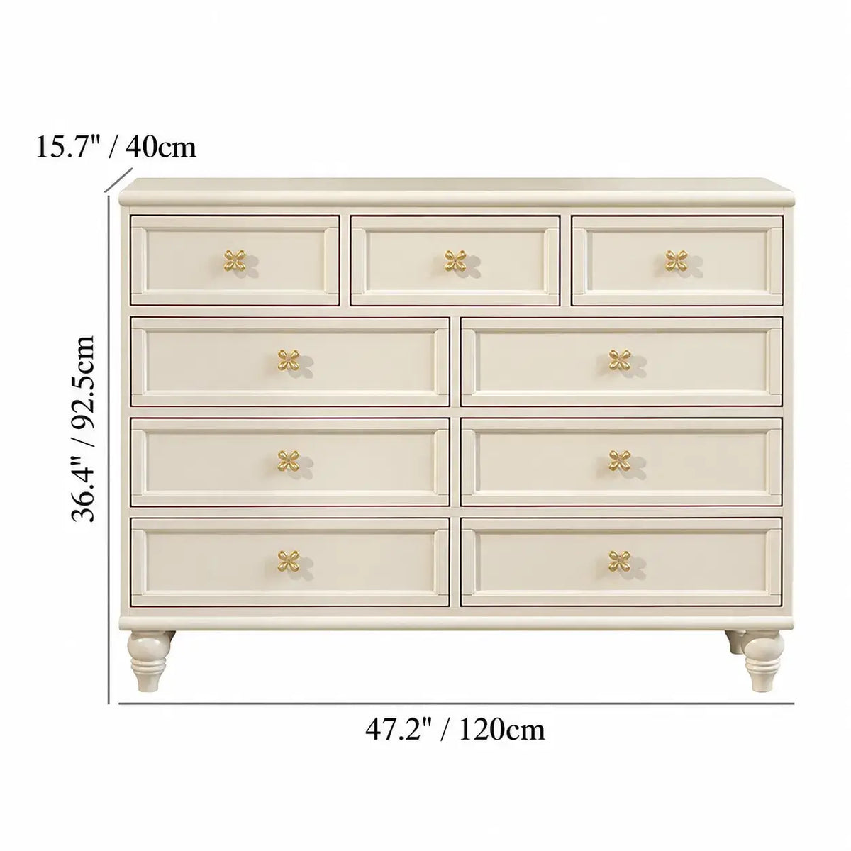 Dopamine French Vintage Drawer Storage Series With Floral Pulls Dimensions