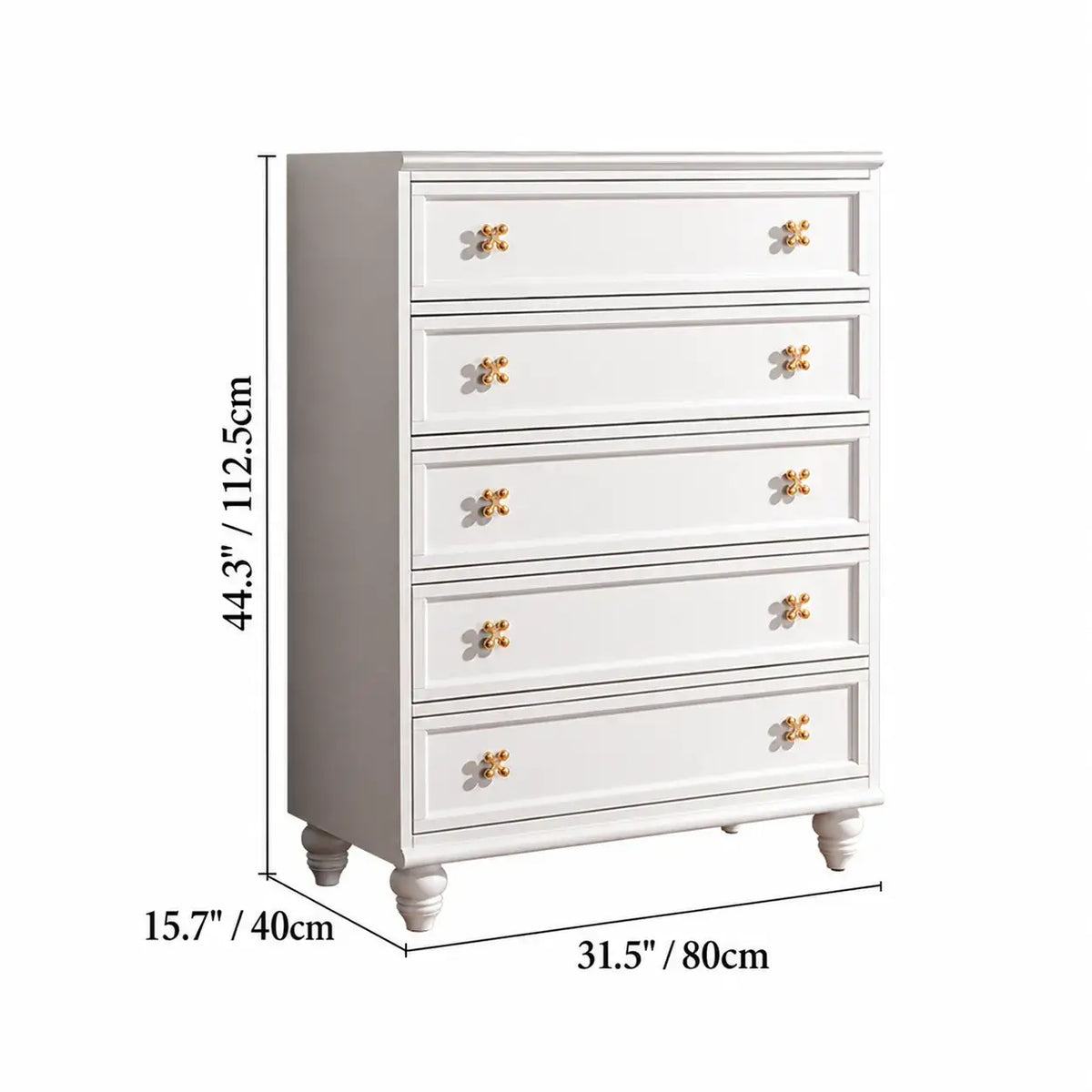 Dopamine French Vintage Drawer Storage Series With Floral Pulls Dimensions