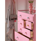 Dopamine Glass-Top Jewelry Storage Chest With Velvet Drawers