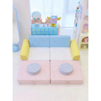 Dopamine Macaron Modular Sofa Bed With Washable Covers for Kids