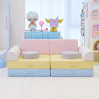 Dopamine Macaron Modular Sofa Bed With Washable Covers for Kids