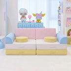 Dopamine Macaron Modular Sofa Bed With Washable Covers for Kids