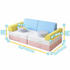 Dopamine Macaron Modular Sofa Bed With Washable Covers for Kids Dimensions