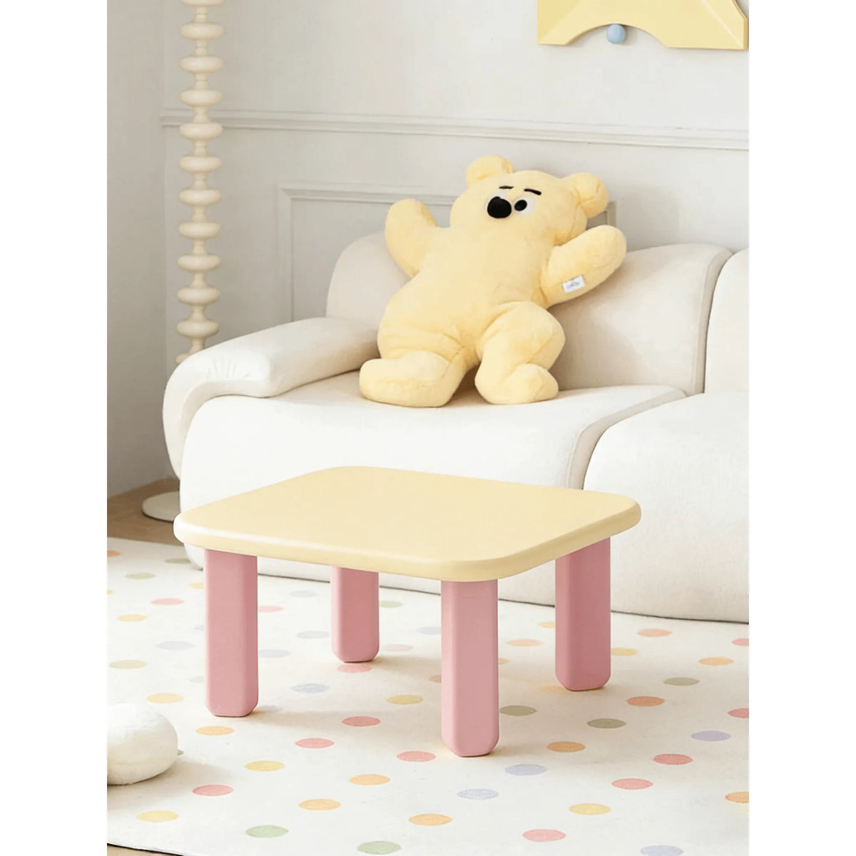 Dopamine Pastel Coffee Table Set With Rounded Sculptural Legs