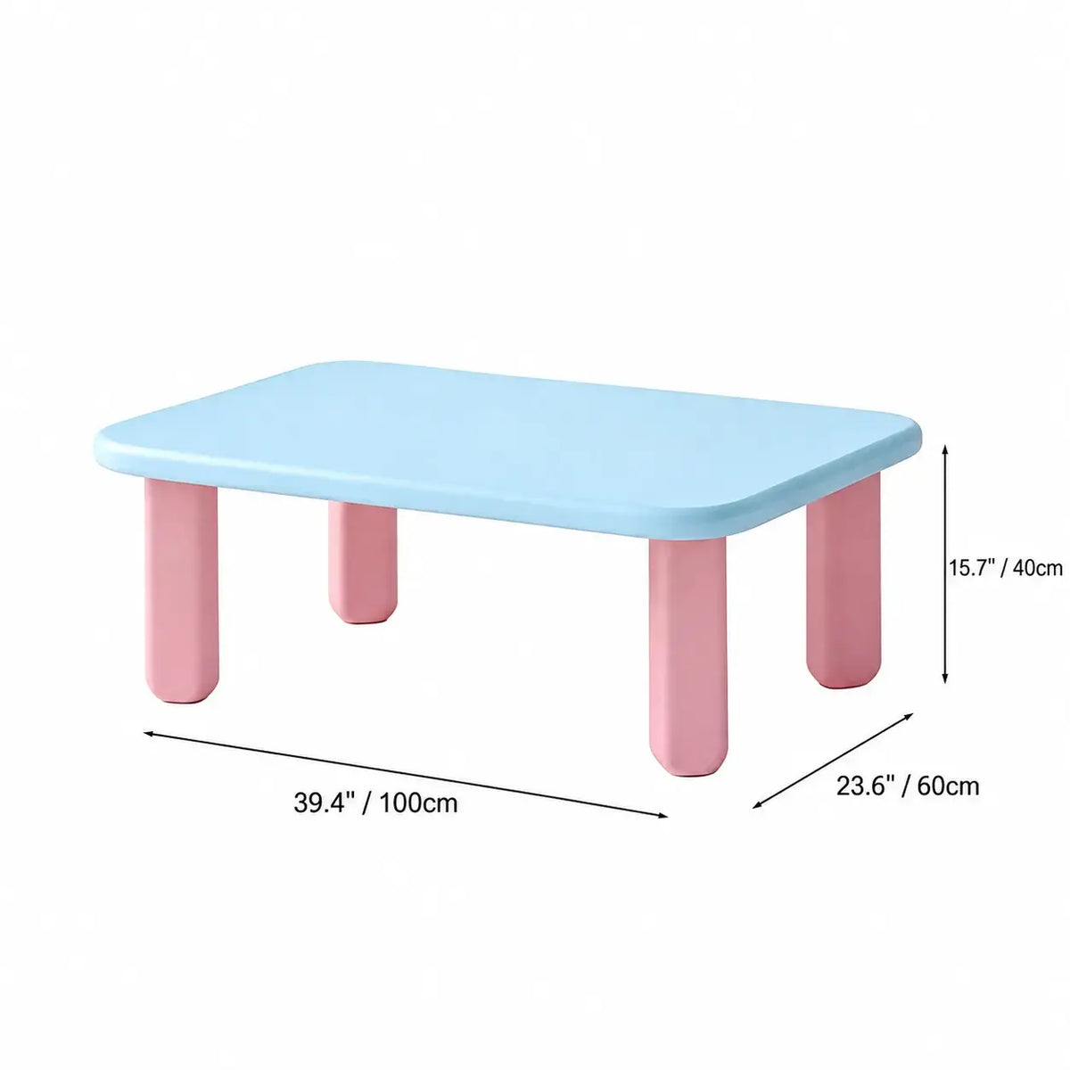 Dopamine Pastel Coffee Table Set With Rounded Sculptural Legs Dimensions