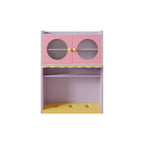Dopamine Pet Friendly Sideboard with Wavy Trim, Round-Window Storage Cabinet