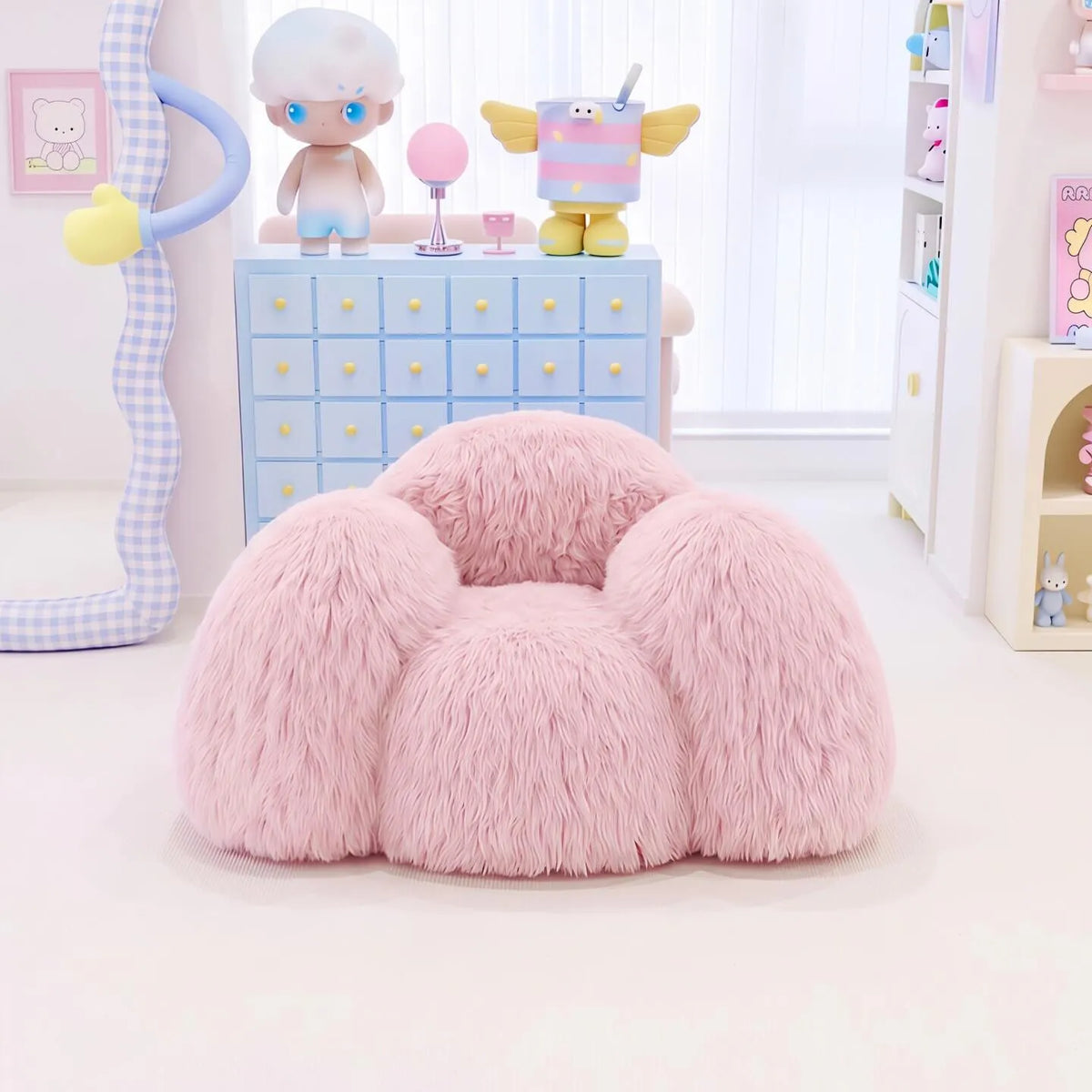 Dopamine Plush Cloud-Petal Modular Sofa with Low Lounge Form