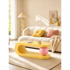 Dopamine Sculptural Coffee Table with Adjustable Two-Tier Macaron Form