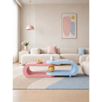 Dopamine Sculptural Coffee Table with Adjustable Two-Tier Macaron Form