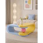 Dopamine Sculptural Coffee Table with Adjustable Two-Tier Macaron Form Main Product Image