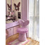 Dopamine Vanity Stool with Sculptural Wing Back, Plush Grid Boucle Main Product Image