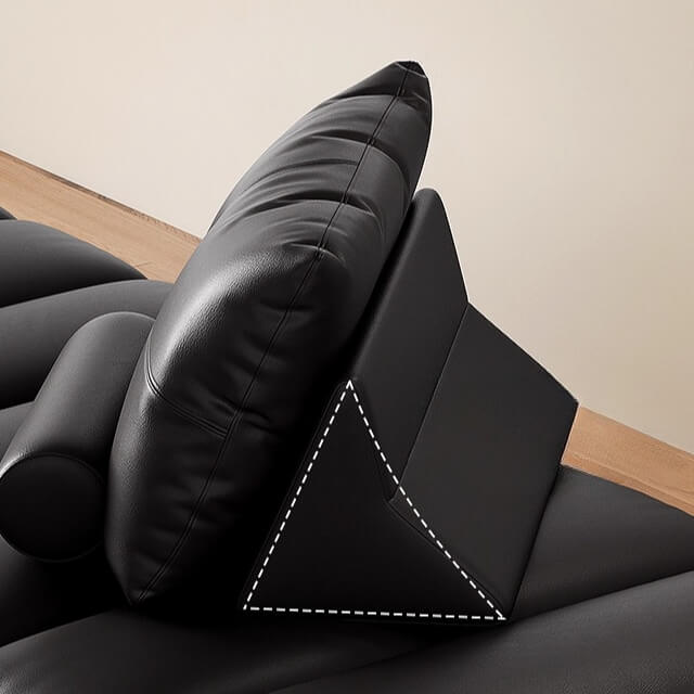 Double-Sided Luxury Leather Sofa with Adjustable Armrests