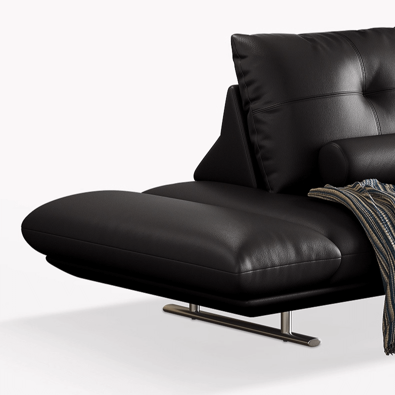 Double-Sided Luxury Leather Sofa with Adjustable Armrests
