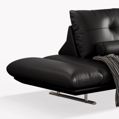 Double-Sided Luxury Leather Sofa with Adjustable Armrests