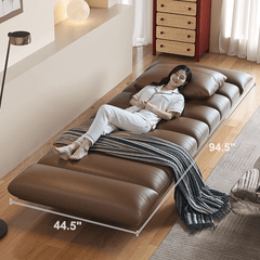 Double-Sided Luxury Leather Sofa with Adjustable Armrests