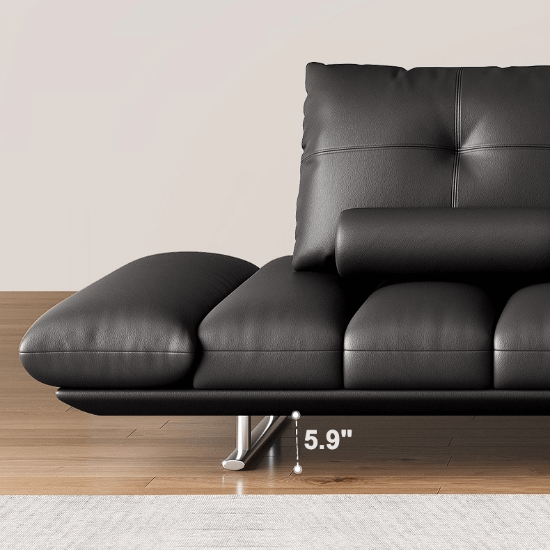 Double-Sided Luxury Leather Sofa with Adjustable Armrests
