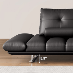 Double-Sided Luxury Leather Sofa with Adjustable Armrests