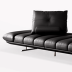 Double-Sided Luxury Leather Sofa with Adjustable Armrests