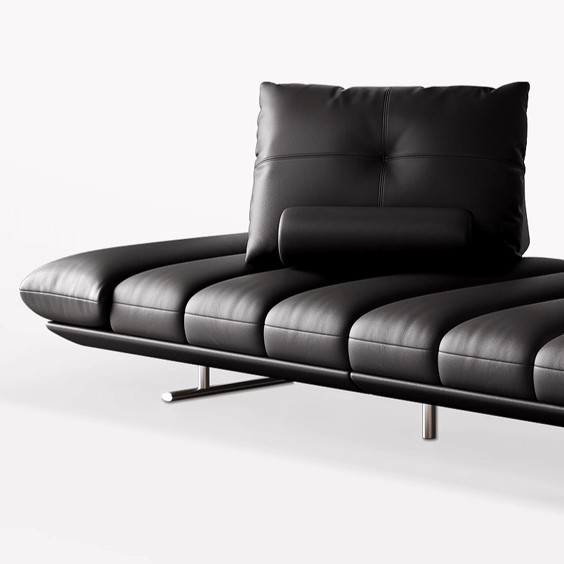 Double-Sided Luxury Leather Sofa with Adjustable Armrests