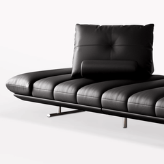 Double-Sided Luxury Leather Sofa with Adjustable Armrests