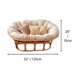 Natural Rattan Single/Double Papasan Chair - Cozy Lounge Sofa