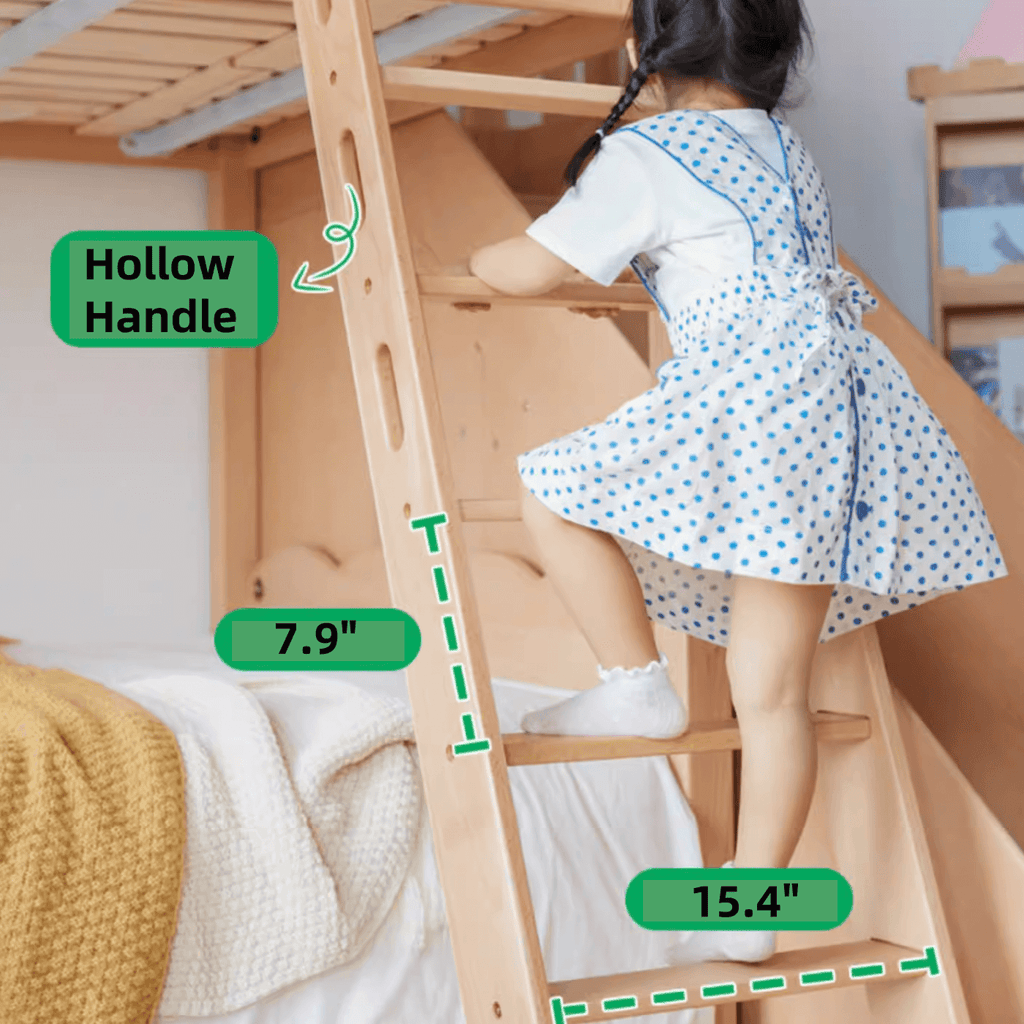 Dreamy Treehouse Bunk Bed With Adjustable Slide For Children
