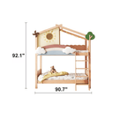 Dreamy Treehouse Bunk Bed With Adjustable Slide For Children