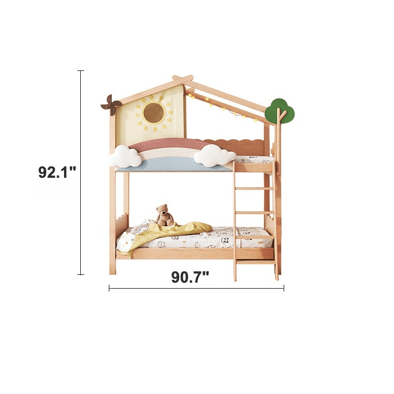 Dreamy Treehouse Bunk Bed With Adjustable Slide For Children
