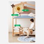 Dreamy Treehouse Bunk Bed With Adjustable Slide For Children