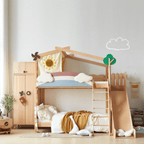 Dreamy Treehouse Bunk Bed With Adjustable Slide For Children
