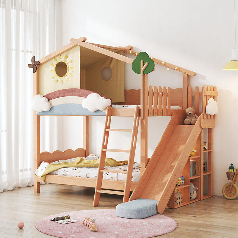 Dreamy Treehouse Bunk Bed With Adjustable Slide For Children Main Product Image Main image